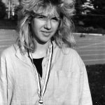 Irena Dominc - 10.8.1987, Maribor - Vrnitev mariborskih atletov iz Birminghama (vir: Večer)