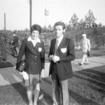 Breda Lorenci s trenerjem Milanom Lorencijem na OI v Münchnu. Foto: Edi Šelhaus Vir: Muzej novejše zgodovine Slovenije)